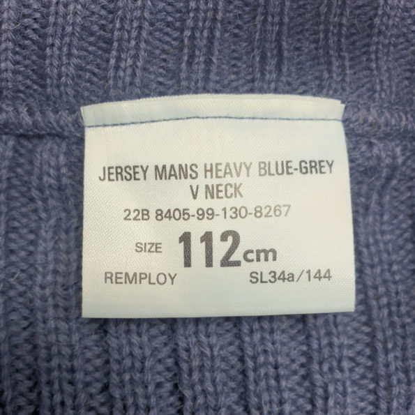 Jersey Man’s Heavy Blue-Grey V Neck (3)